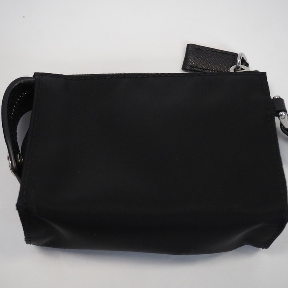 Prada Tessuto Travel Mini Pouch Accessory Nylon Leather Black - Picture 3 of 7